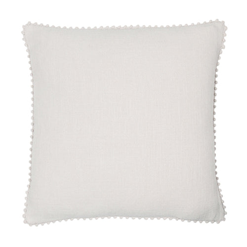 Malini Emma Linen Pom Pom Cushion In Silver