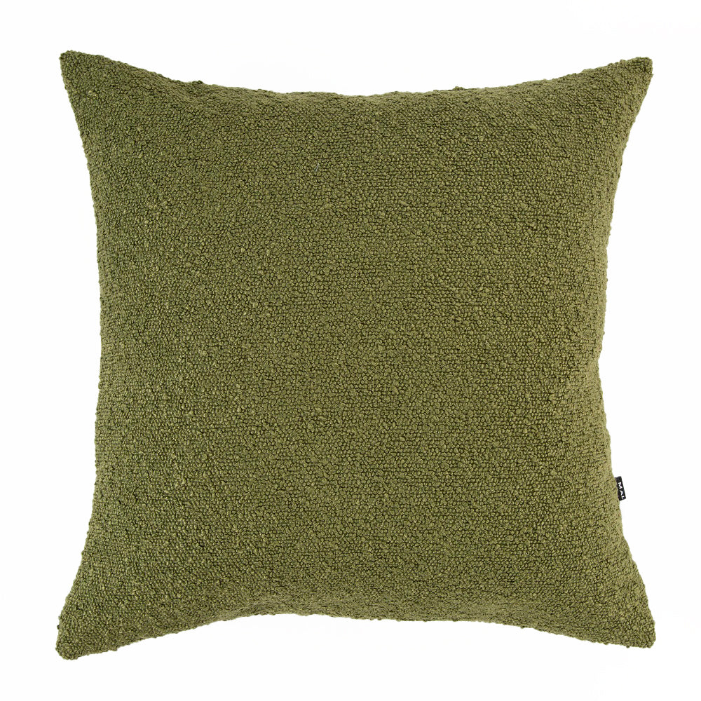 Product photograph of Malini Rubble Boucle Cushion In Green from Olivia's