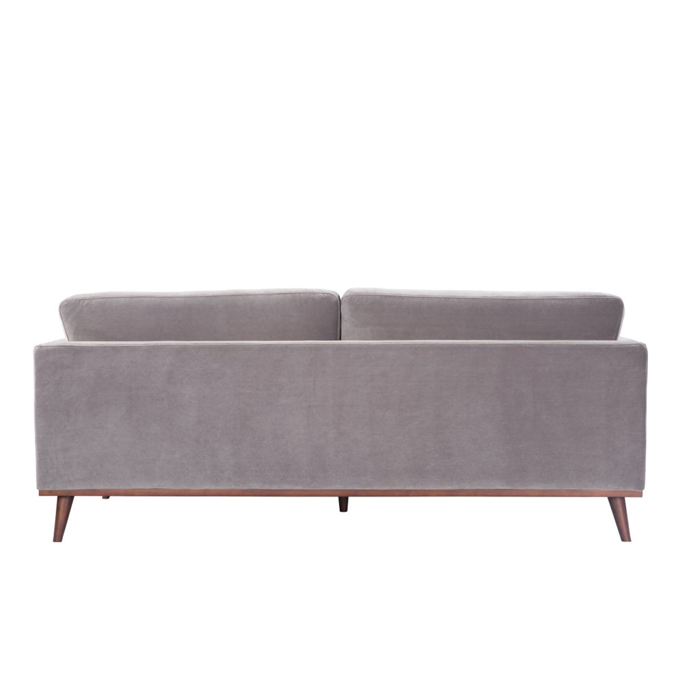 Product photograph of Twenty10 Designs Mickey Stone Grey Velvet 3 Seat Sofa from Olivia's.