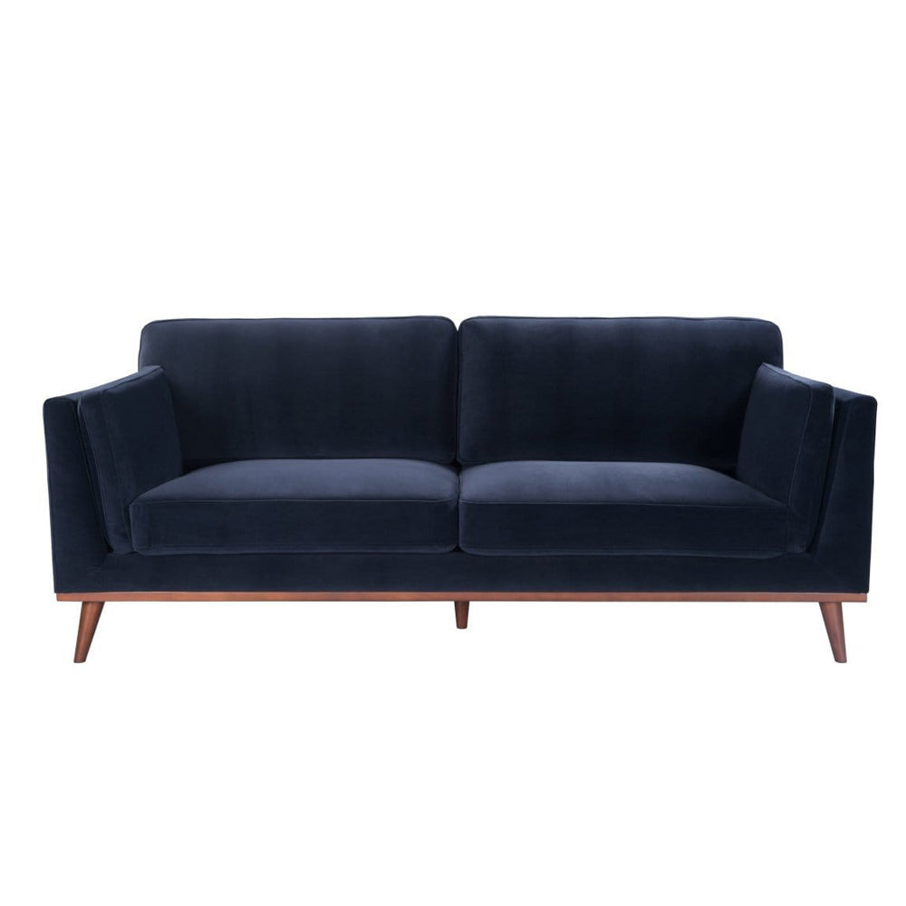Product photograph of Twenty10 Designs Mickey Velvet 3 Seat Sofa Blue from Olivia's