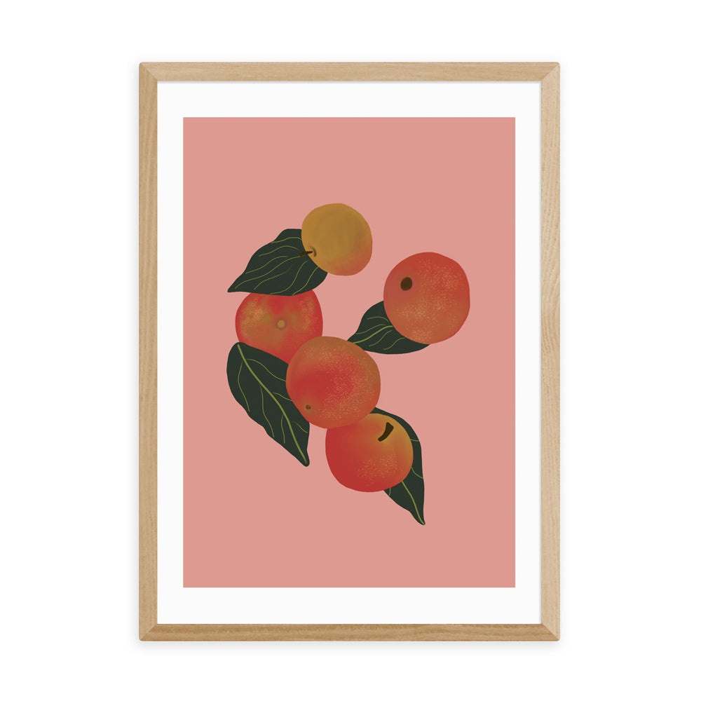 Product photograph of Apples By Sifa Mustafa - A3 Oak Framed Art Print from Olivia's.