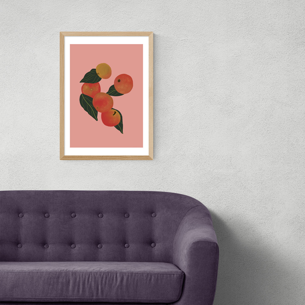 Product photograph of Apples By Sifa Mustafa - A3 Oak Framed Art Print from Olivia's