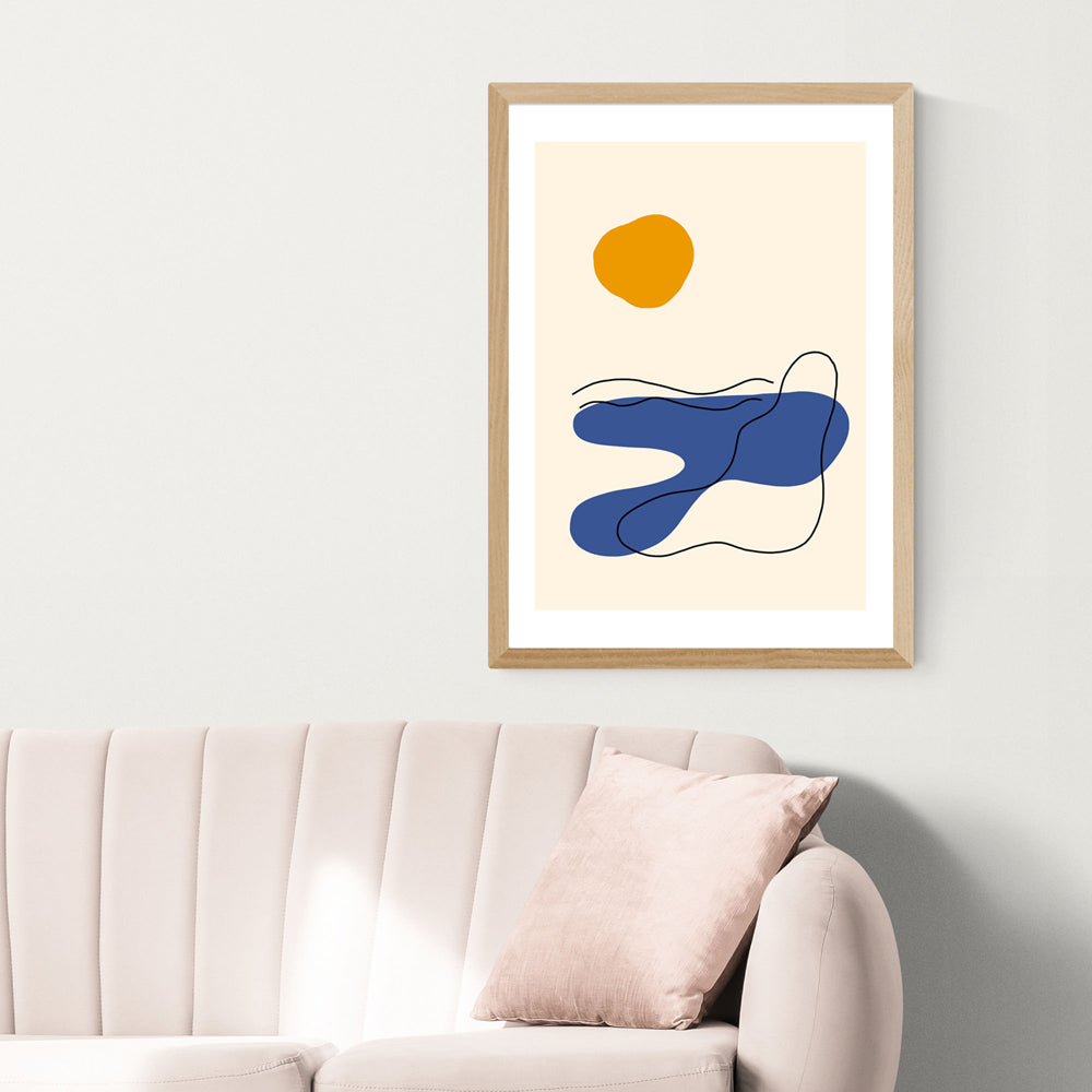 Product photograph of Cornwall Dance By Sifa Mustafa - A2 Oak Framed Art Print from Olivia's.