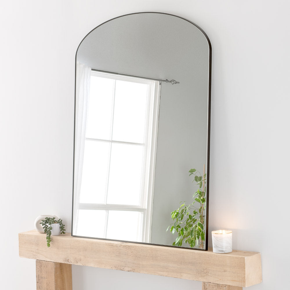 Product photograph of Olivia S Freya Large Mantle Mirror In Black - 92x121cm from Olivia's