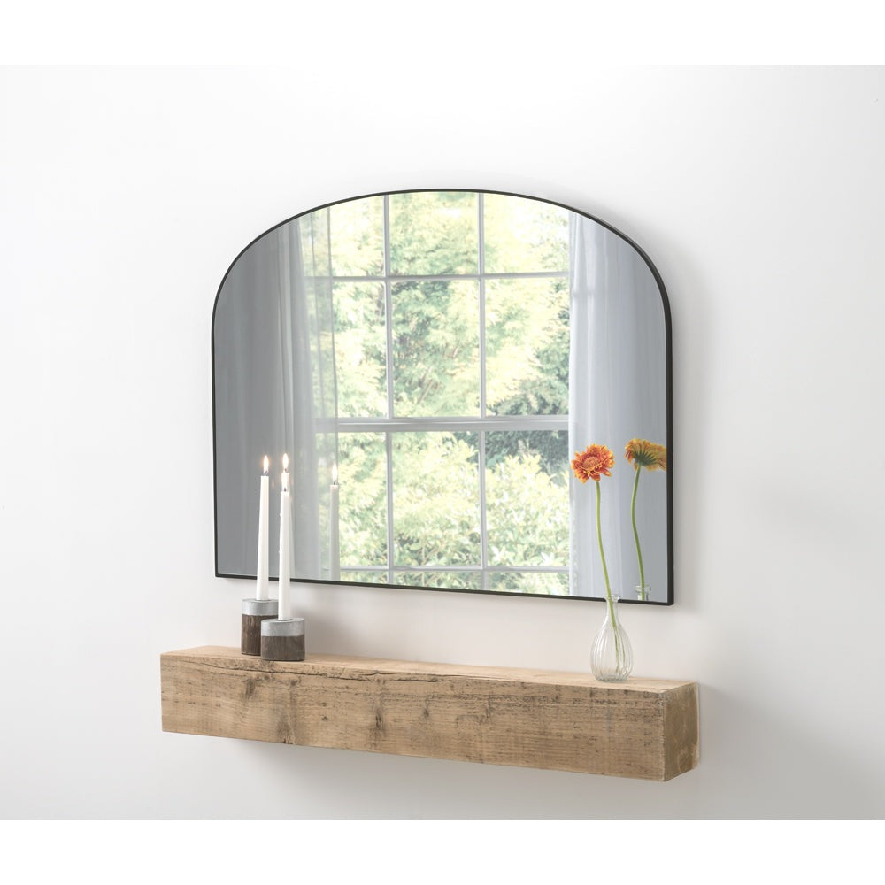 Product photograph of Olivia S Samoa Curved Wall Mirror In Black from Olivia's