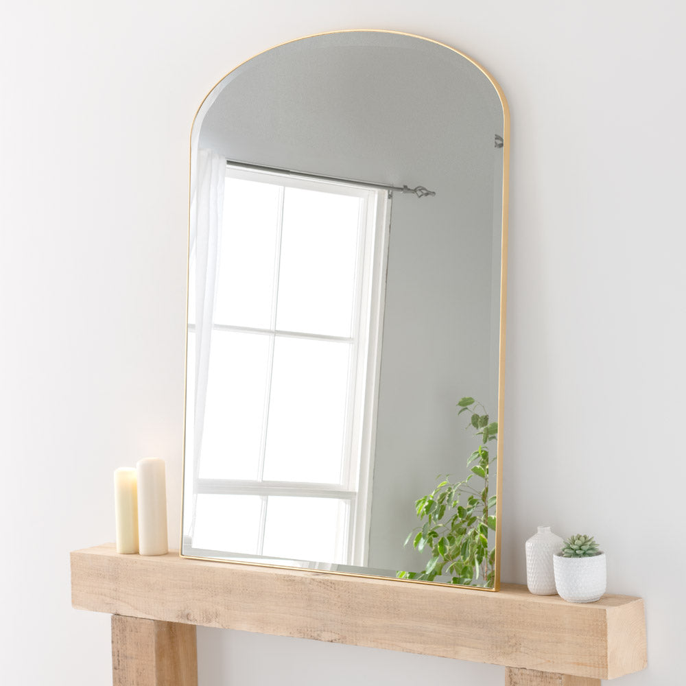 Olivias Freya Bevelled Mantle Mirror In Gold 92x121cm