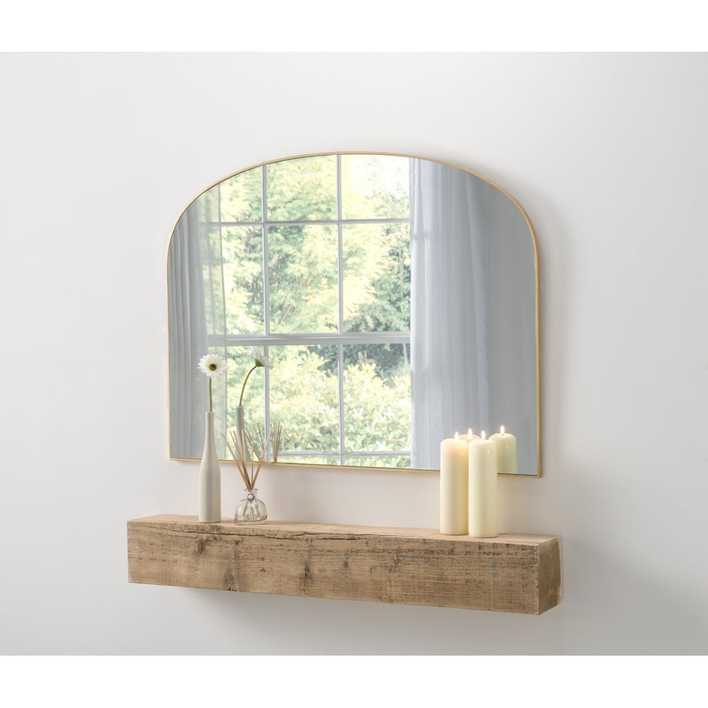 Product photograph of Olivia S Samoa Curved Wall Mirror In Gold from Olivia's