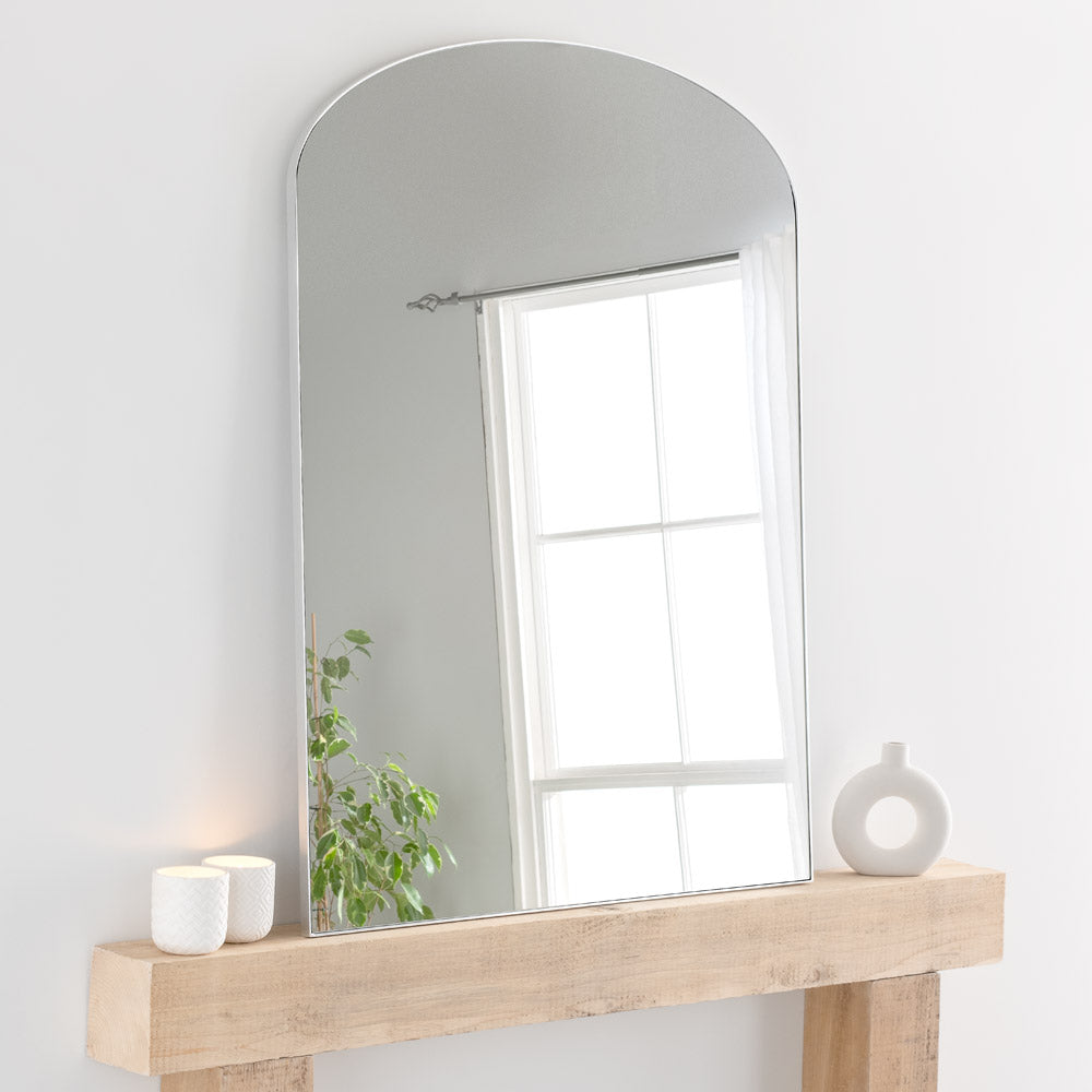 Product photograph of Olivia S Freya Large Mantle Mirror In Silver - 92x121cm from Olivia's
