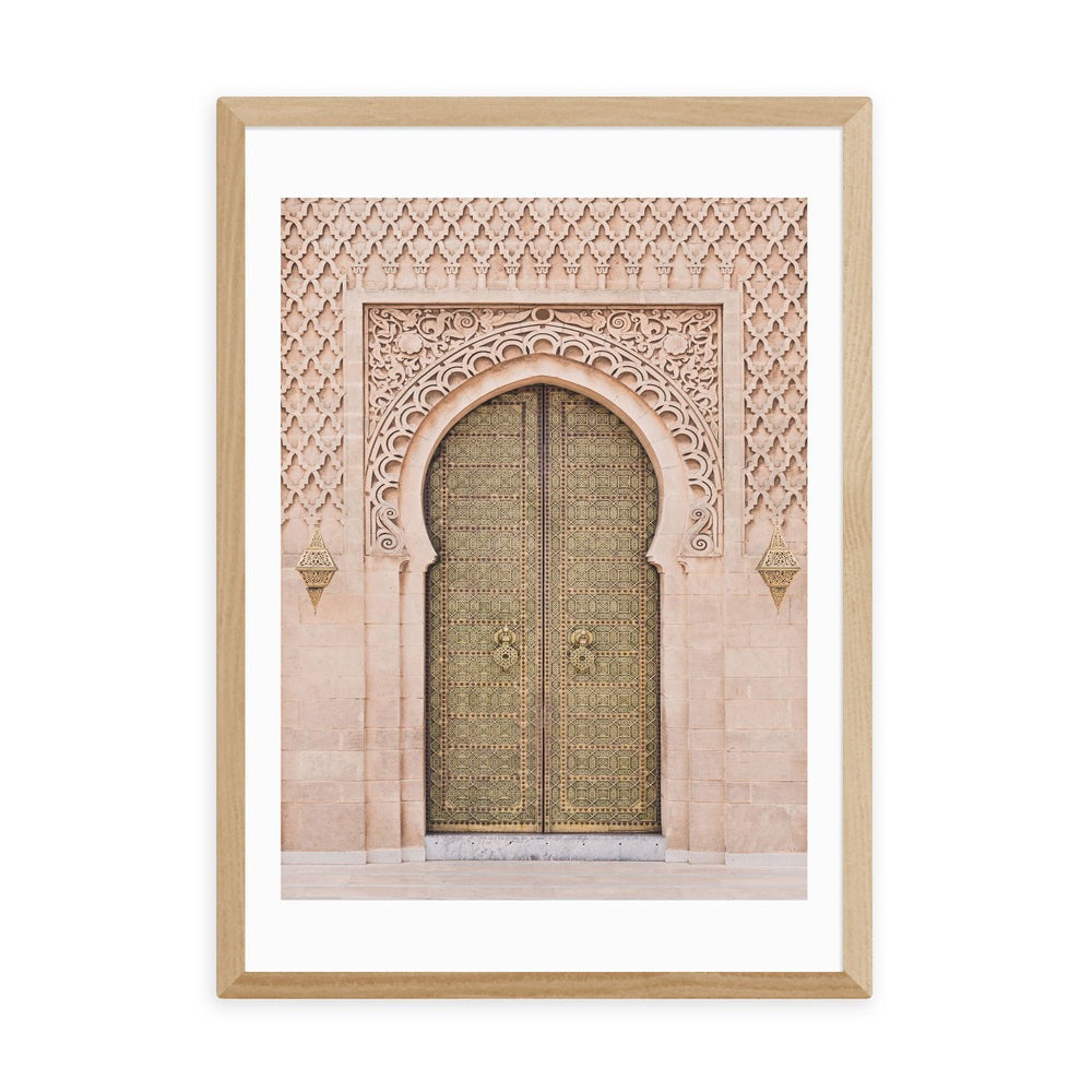 Product photograph of Moroccan Door By Sisi Seb - A2 Oak Framed Art Print from Olivia's