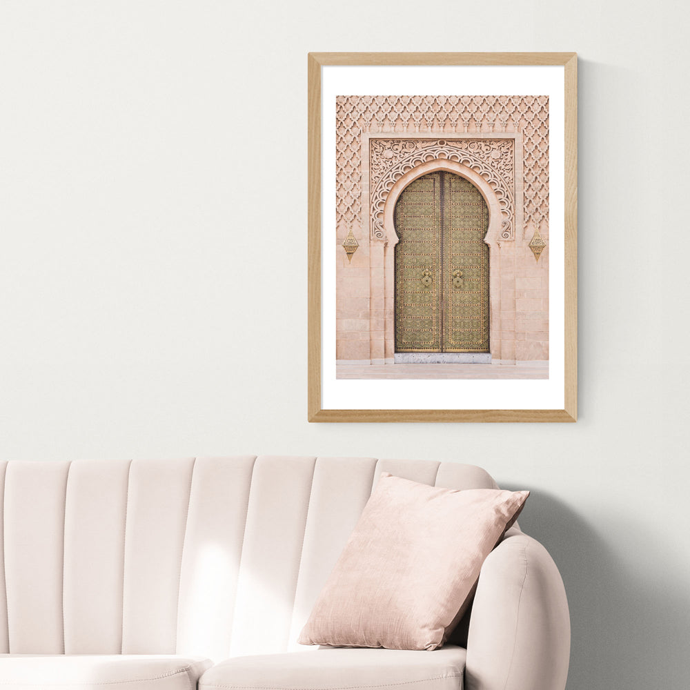 Product photograph of Moroccan Door By Sisi Seb - A2 Oak Framed Art Print from Olivia's