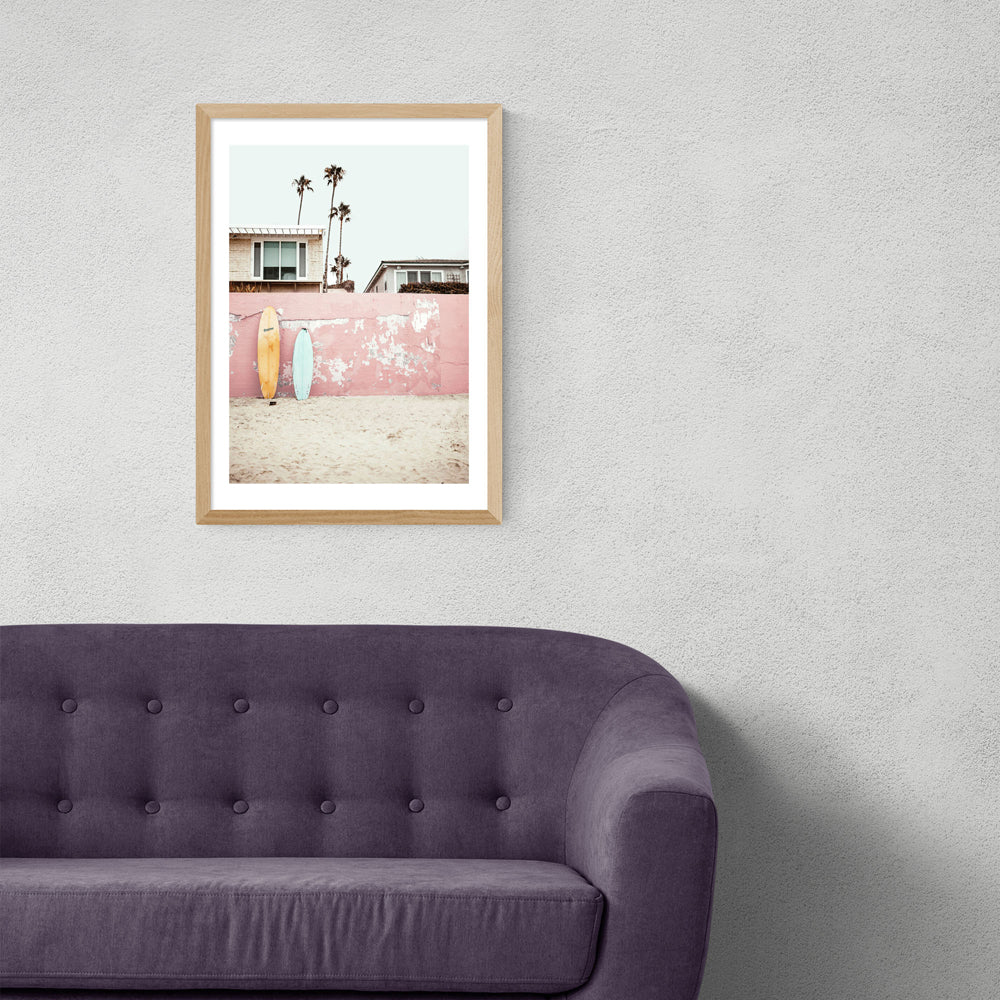 Product photograph of At The Beach By Sisi Seb - A3 Oak Framed Art Print from Olivia's
