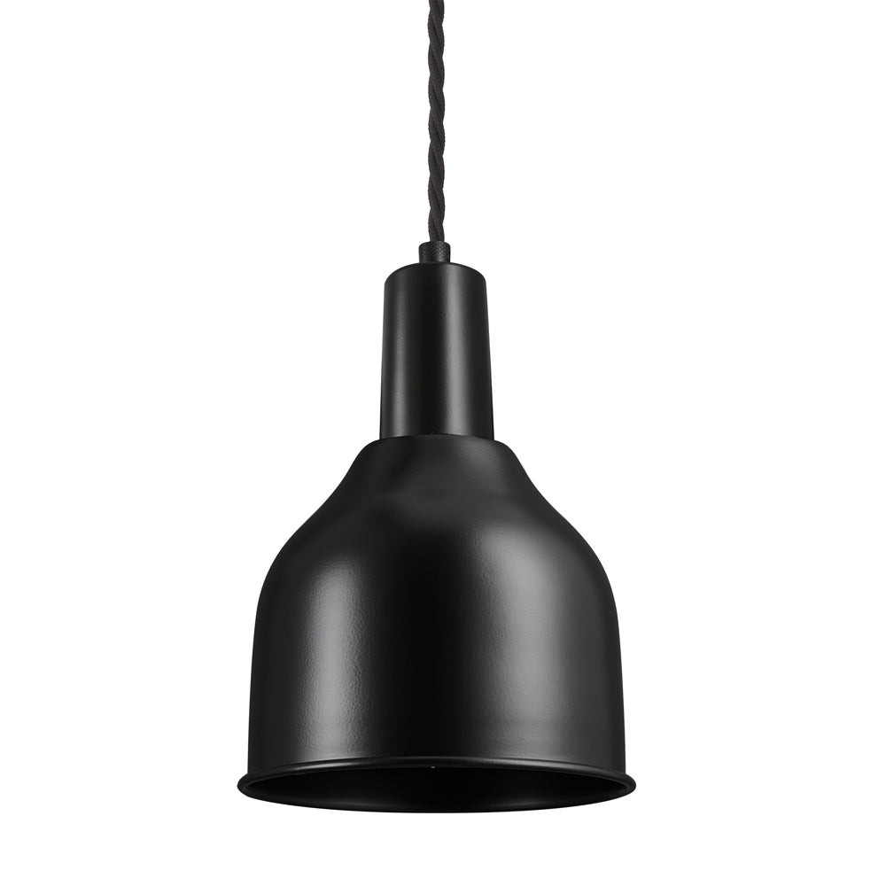 Product photograph of Industville Sleek 7 Inch Cone Pendant Black And Copper Holder from Olivia's.