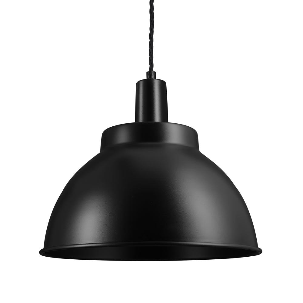 Product photograph of Industville Sleek 13 Inch Dome Pendant Black And Copper Holder from Olivia's.