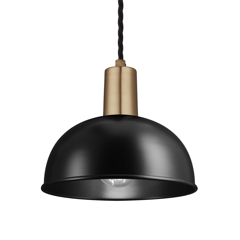 Product photograph of Industville Sleek 8 Inch Dome Pendant Black And Black Holder from Olivia's.