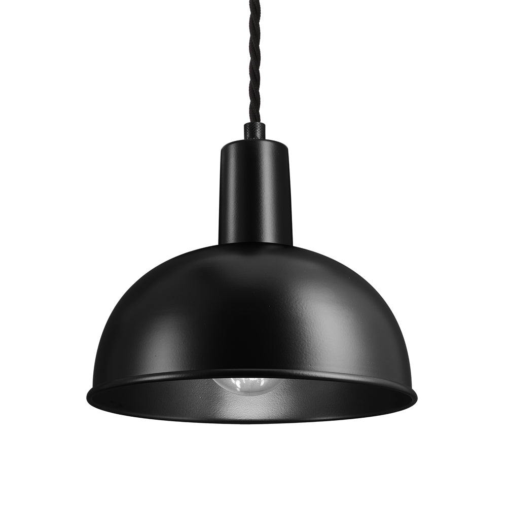 Product photograph of Industville Sleek 8 Inch Dome Pendant Black And Black Holder from Olivia's