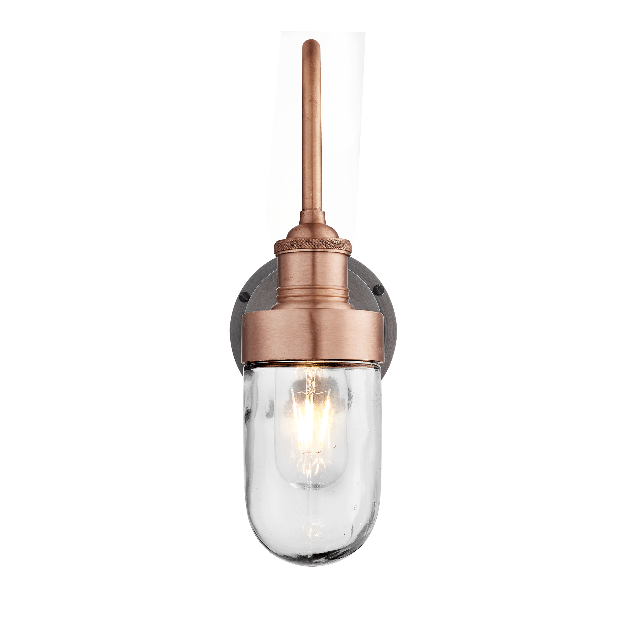 Product photograph of Industville Swan Neck Outdoor Bathroom Wall Light In Copper from Olivia's.