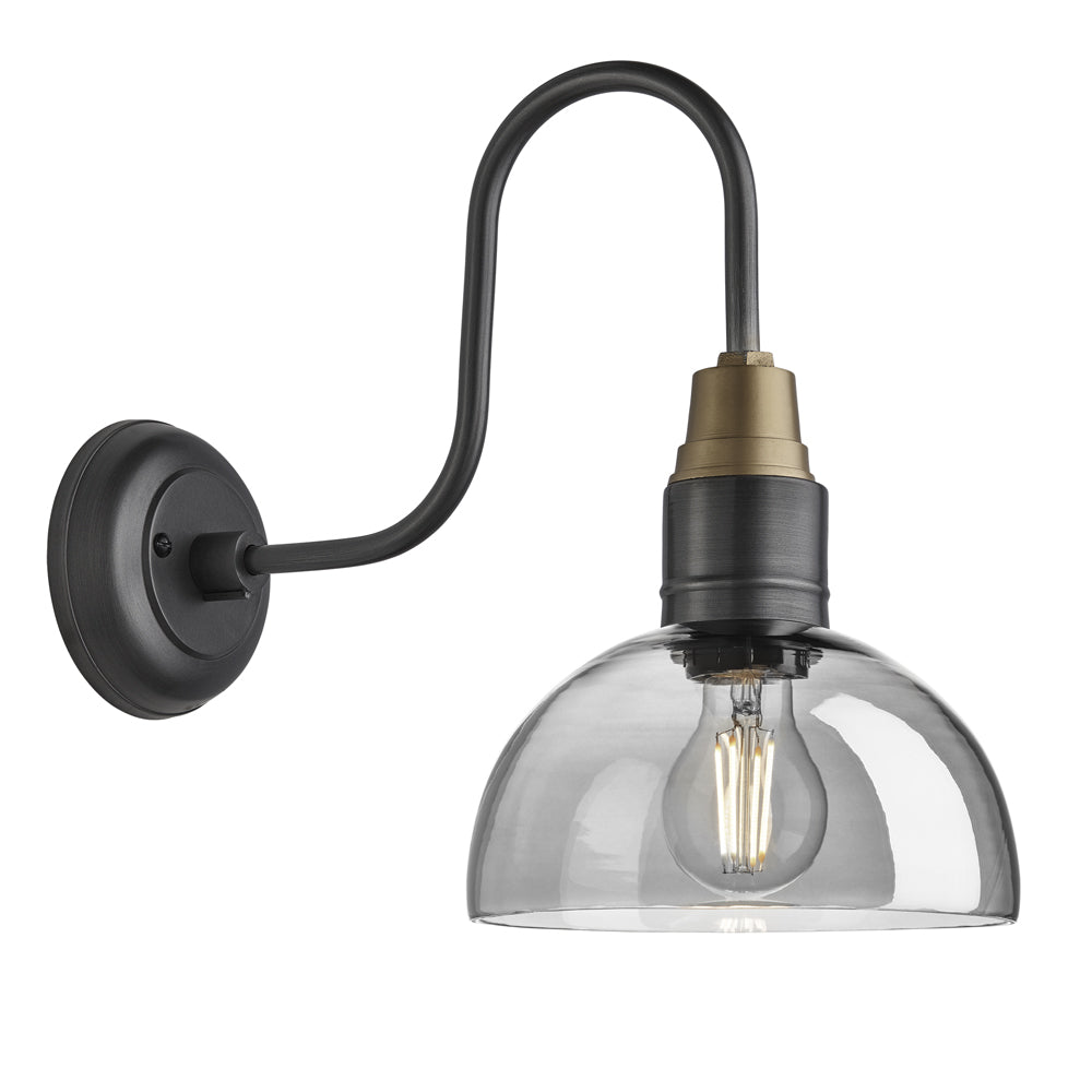Product photograph of Industville Swan Neck 8 Inch Dome Wall Light from Olivia's