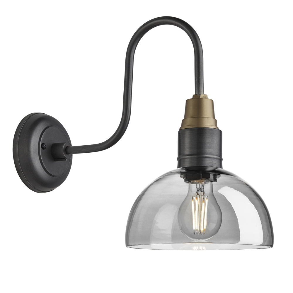 Product photograph of Industville Swan Neck 8 Inch Dome Wall Light from Olivia's.