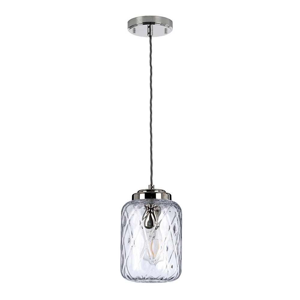 Product photograph of Elstead Lighting Sola 1 Light Pendant Light In Polished Nickel from Olivia's