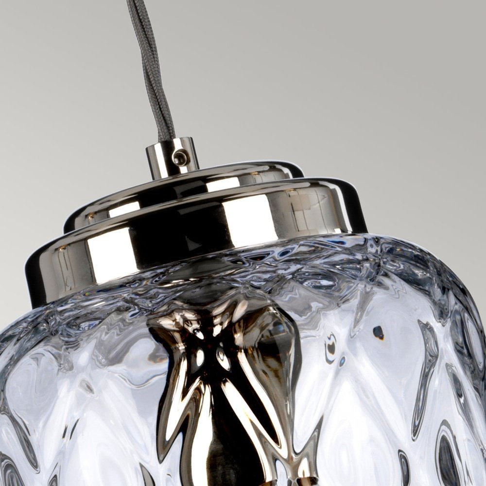 Product photograph of Elstead Lighting Sola 1 Light Pendant Light In Polished Nickel from Olivia's.