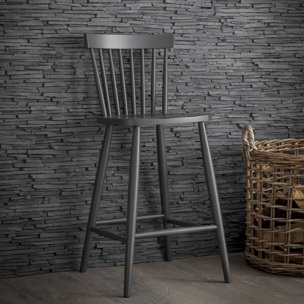 Product photograph of Garden Trading Spindle Bar Stool In Carbon from Olivia's