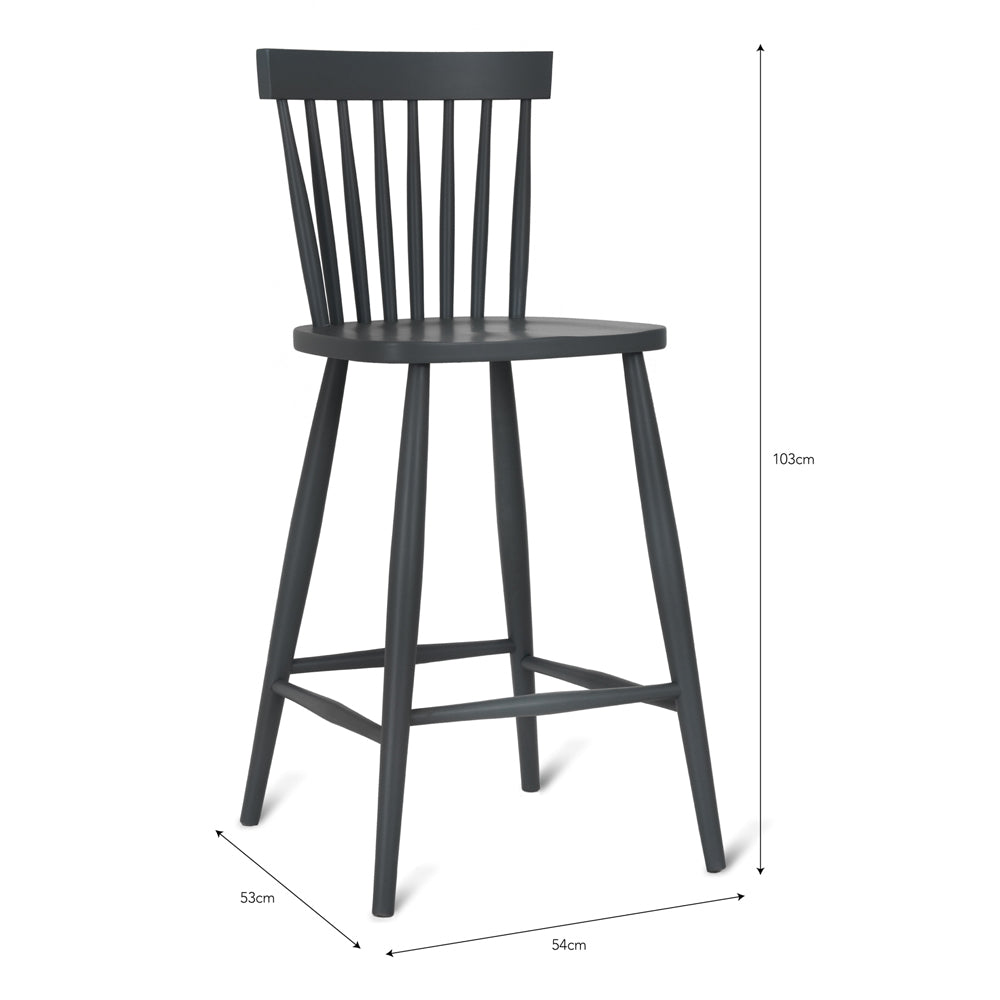 Product photograph of Garden Trading Spindle Bar Stool In Carbon from Olivia's.