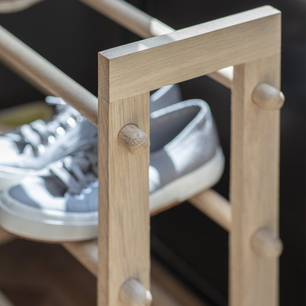 Product photograph of Garden Trading Hambledon Shoe Rack In Oak from Olivia's.