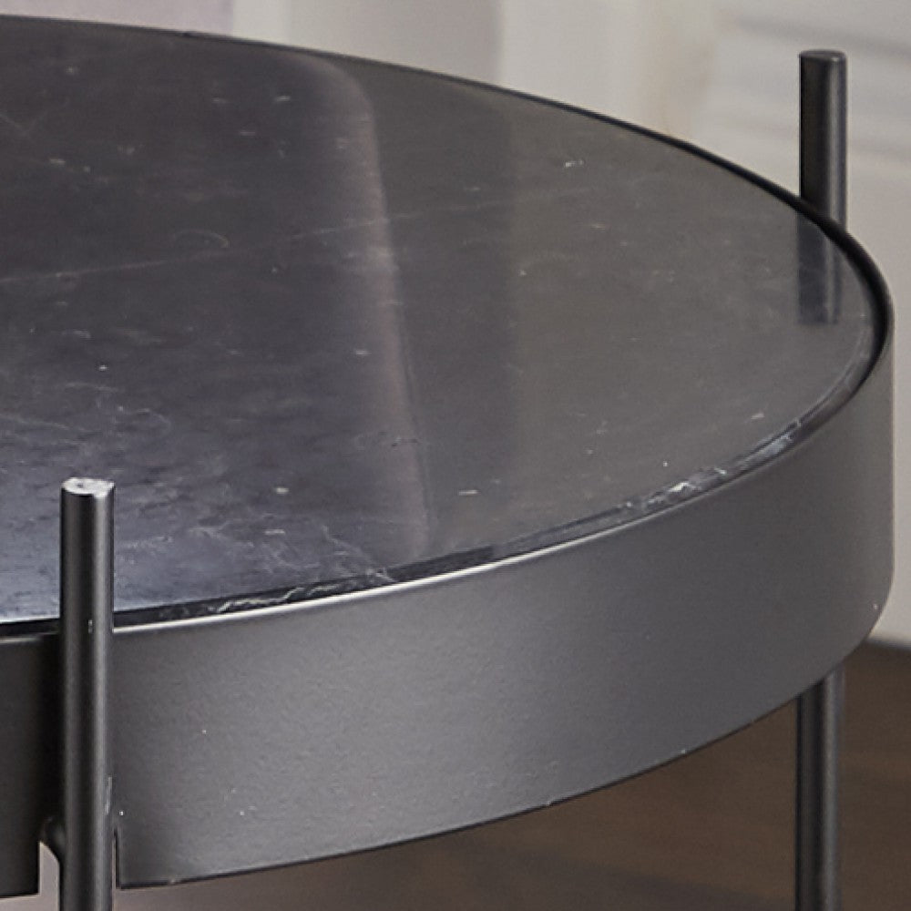 Product photograph of Native Home Marble Side Table In Black from Olivia's.