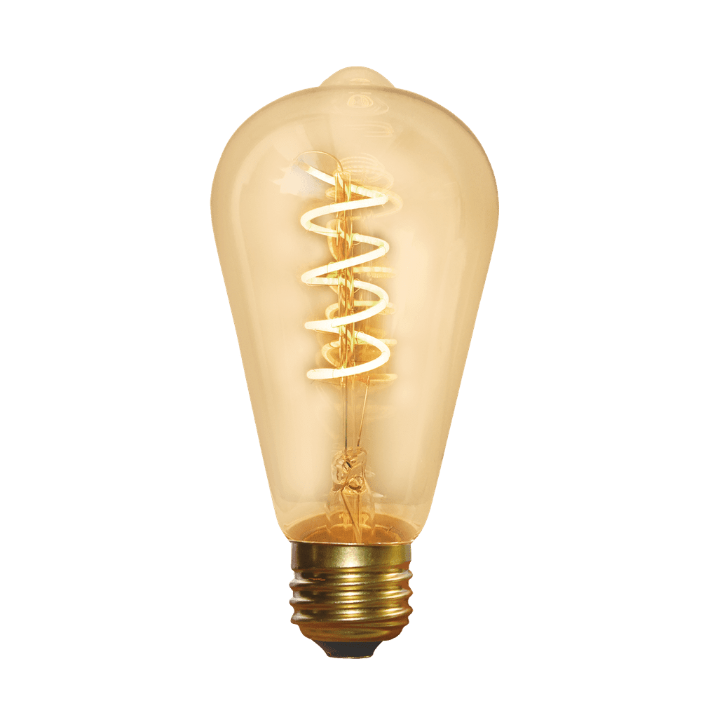 Product photograph of Industville Vintage Spiral Led Edison Bulb Old Filament Lamp - 5w E27 Pear St64 - Amber from Olivia's