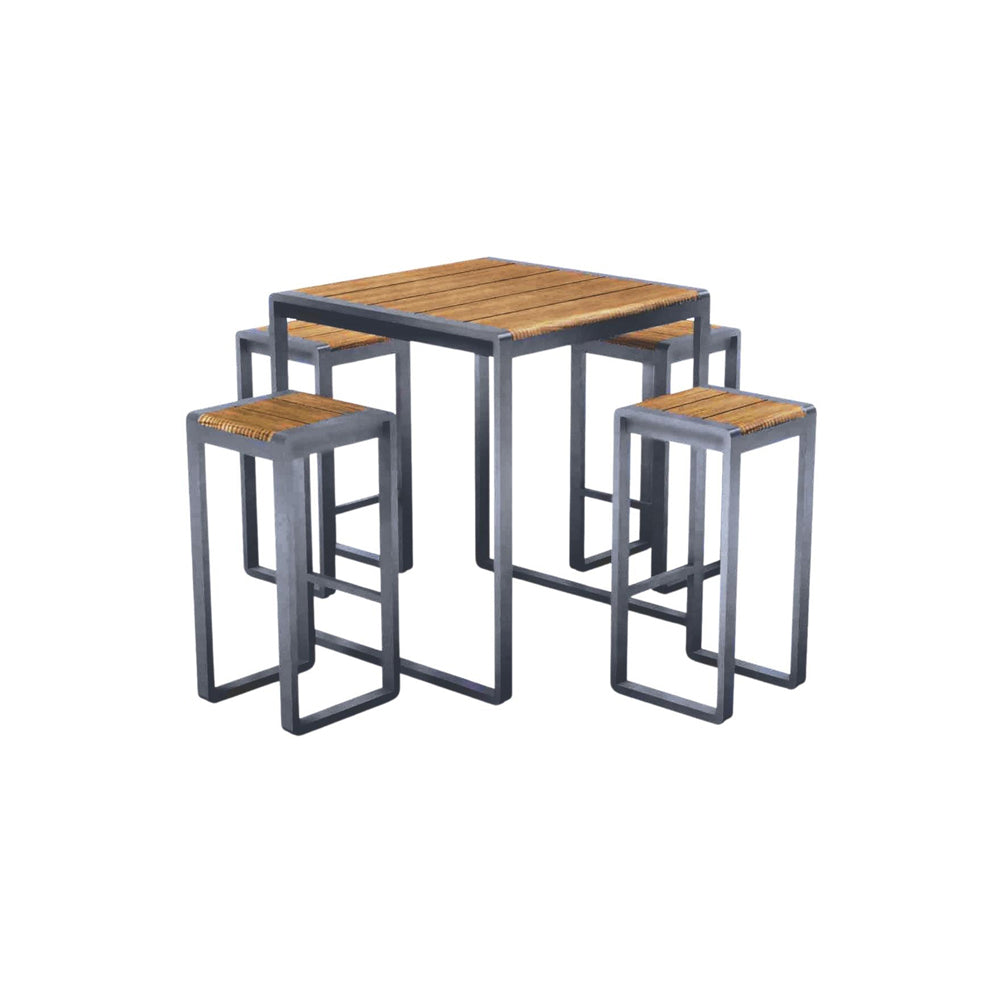 Product photograph of Ivyline Spitalfields Tall Acacia Wood 5 Piece Furniture Set from Olivia's