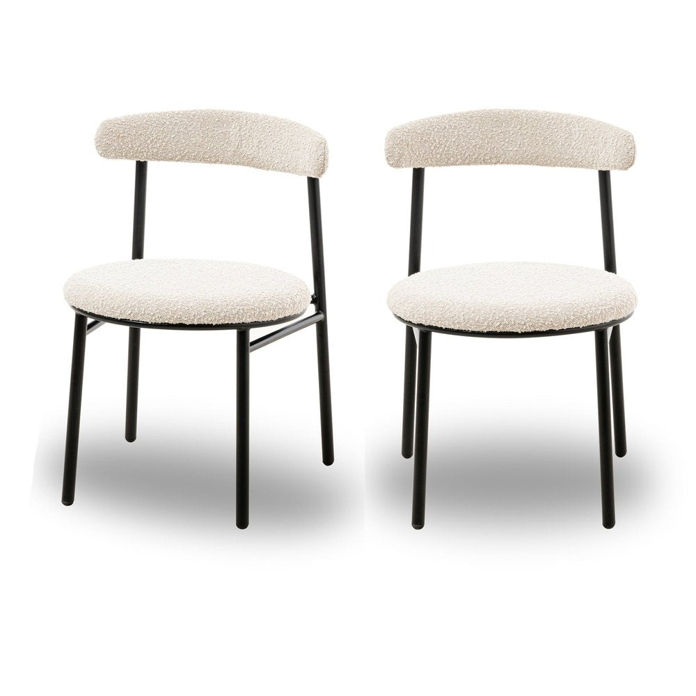 Liang Eimil Nook Boucle Sand Dining Chairs Set Of 2