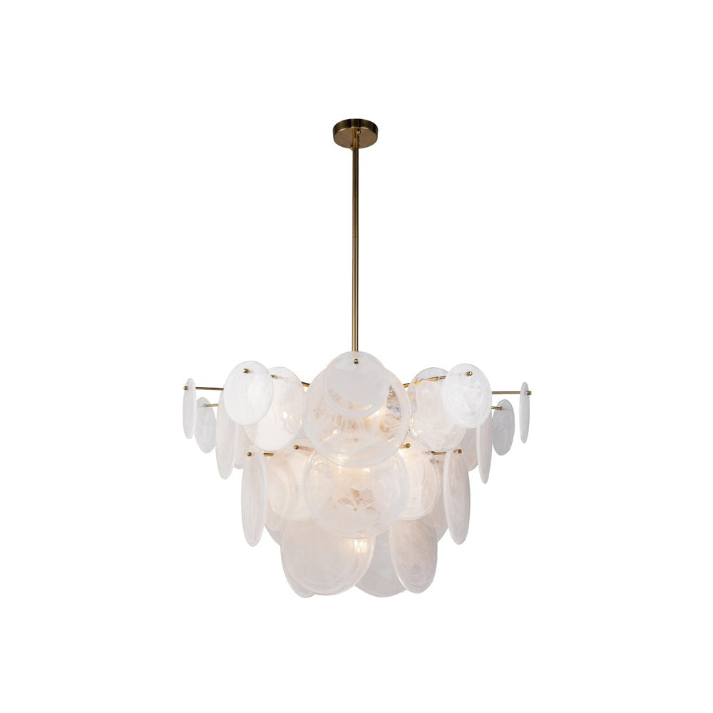 Product photograph of Liang Eimil Adagio Pendant Lamp - White Antique Brass from Olivia's