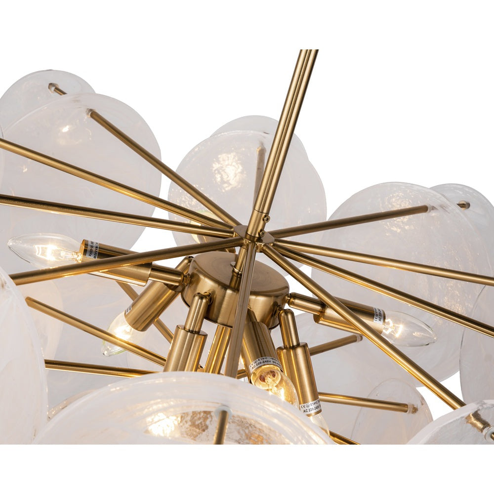 Product photograph of Liang Eimil Adagio Pendant Lamp - White Antique Brass from Olivia's.