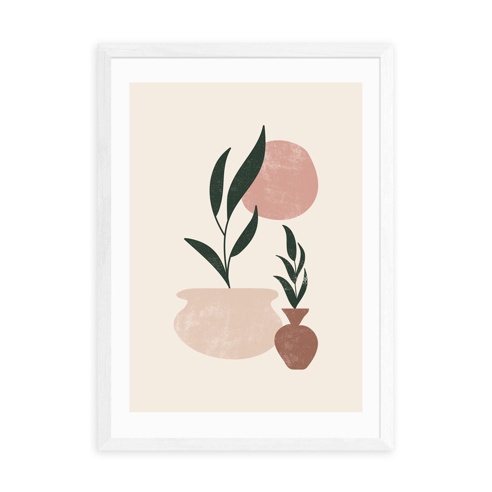 Product photograph of Muted Mauve Leaves By Sundry Society - A3 White Framed Art Print from Olivia's