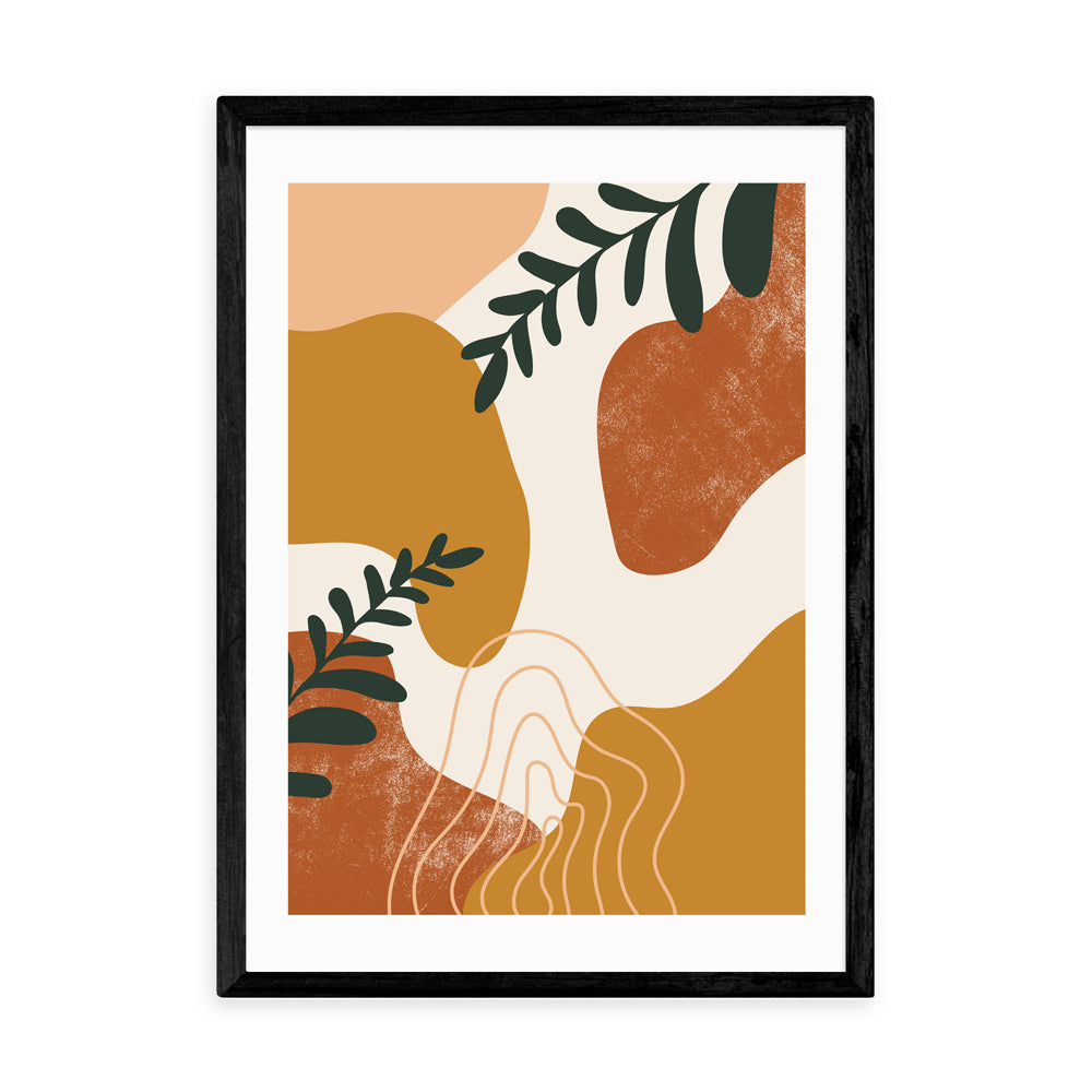 Product photograph of Abstract Leaves By Sundry Society - A3 Black Framed Art Print from Olivia's.