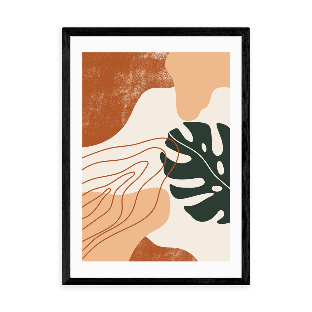 Product photograph of Abstract Monstera By Sundry Society - A3 Black Framed Art Print from Olivia's.