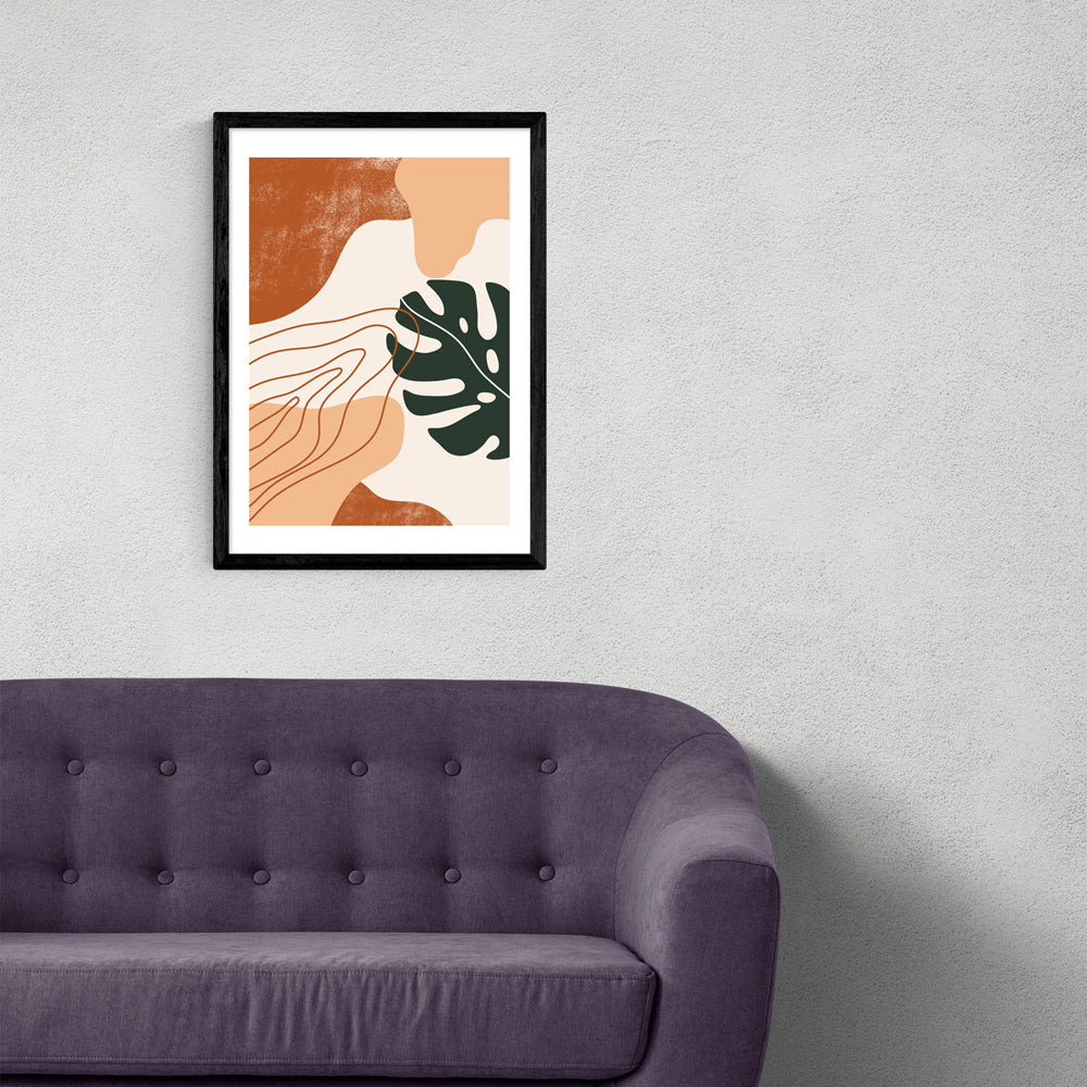 Product photograph of Abstract Monstera By Sundry Society - A3 Black Framed Art Print from Olivia's