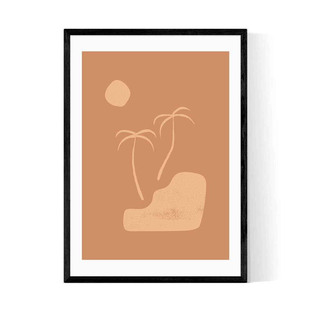 Product photograph of Beach Palms By Sundry Societ - A1 Black Framed Art Print from Olivia's