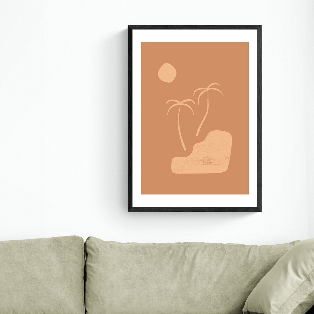 Product photograph of Beach Palms By Sundry Societ - A1 Black Framed Art Print from Olivia's.