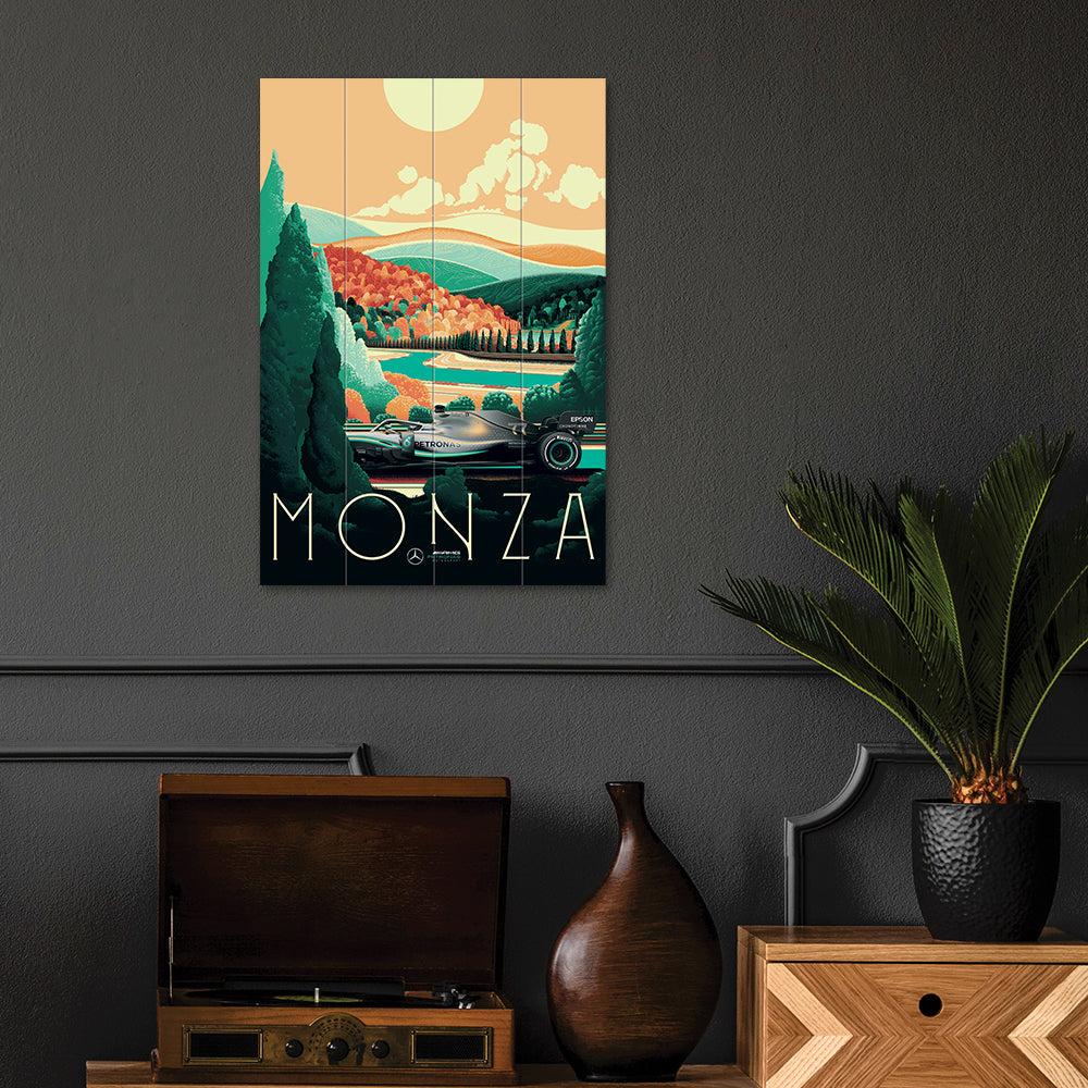 Product photograph of The Art Group Zoom F1 Monza Wood Print Small from Olivia's.