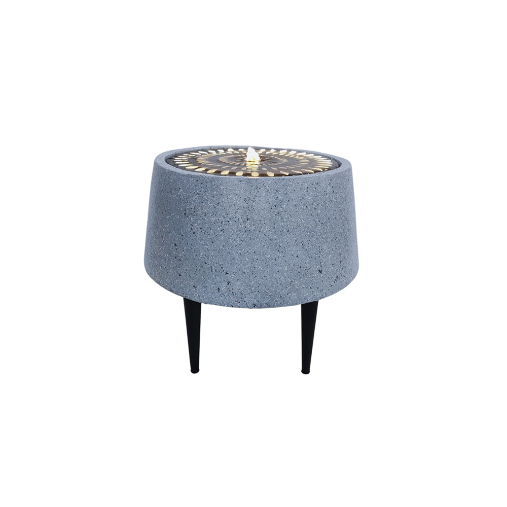 Product photograph of Ivyline Solis Water Feature On Black Legs With Light Display In Terrazzo And Brass from Olivia's