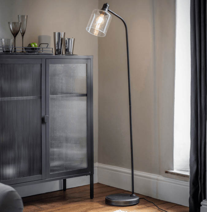 Product photograph of Garden Trading Hoxton Cylinder Floor Lamp In Black Steel from Olivia's