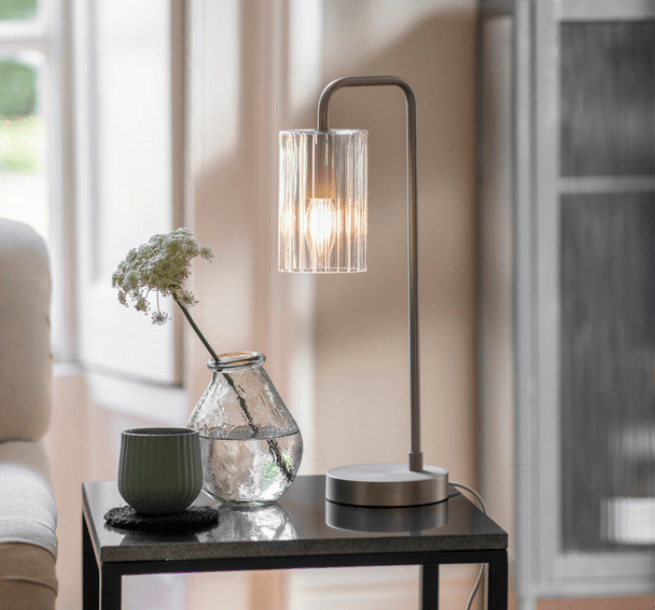 Product photograph of Garden Trading Clarendon Table Lamp In Clear Glass from Olivia's.