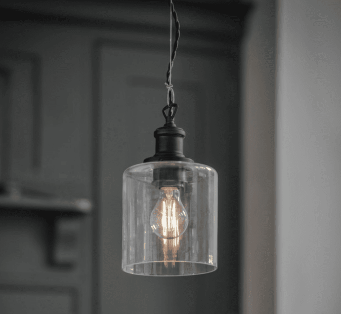 Product photograph of Garden Trading Hoxton Cylinder Pendant Light In Black Steel from Olivia's.