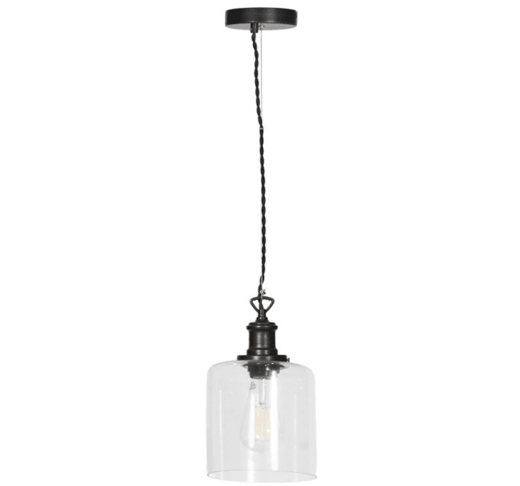 Product photograph of Garden Trading Hoxton Cylinder Pendant Light In Black Steel from Olivia's