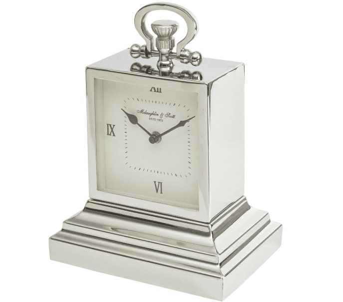 Product photograph of Libra Interiors Latham Medium Aluminium Rectangular Clock With Roman Numerals from Olivia's.