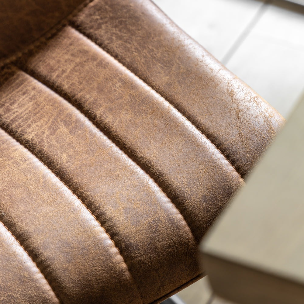 Product photograph of Gallery Interiors Set Of 2 Edington Dining Chairs In Faux Leather Brown from Olivia's.