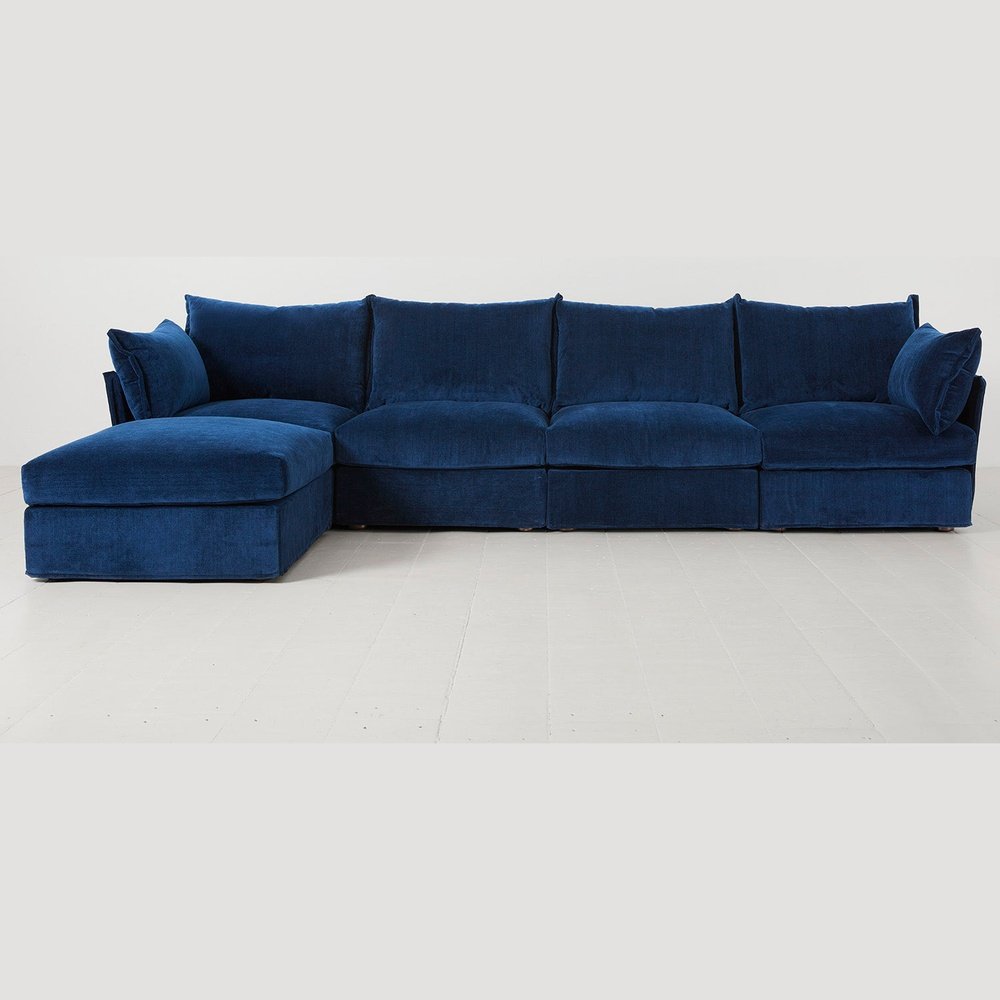 Swyft Model 06 4 Seater Sofa In With Chaise Navy