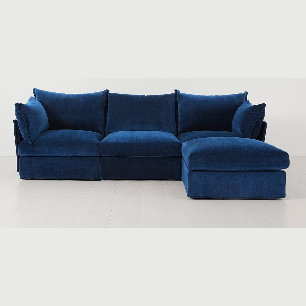 Swyft Model 06 3 Seater Sofa In With Chaise Navy