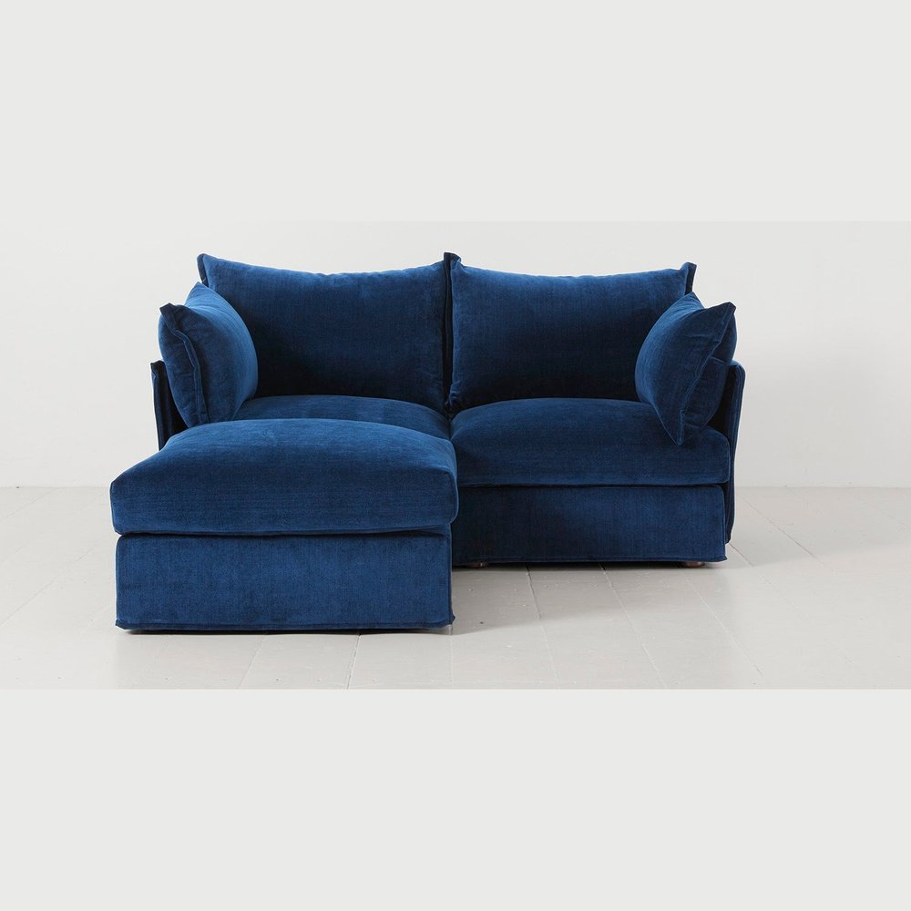 Swyft Model 06 2 Seater Sofa In With Chaise Navy
